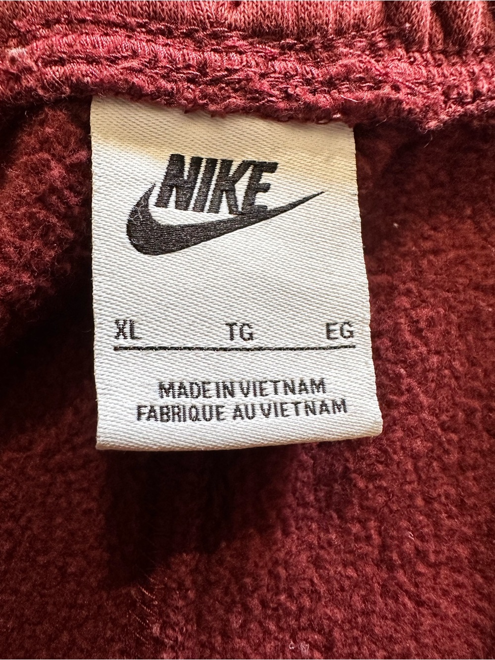 Nike Sportswear Club Fleece Washed Joggers Burgundy Maroon Acid Wash XL GUC - Picture 5 of 7